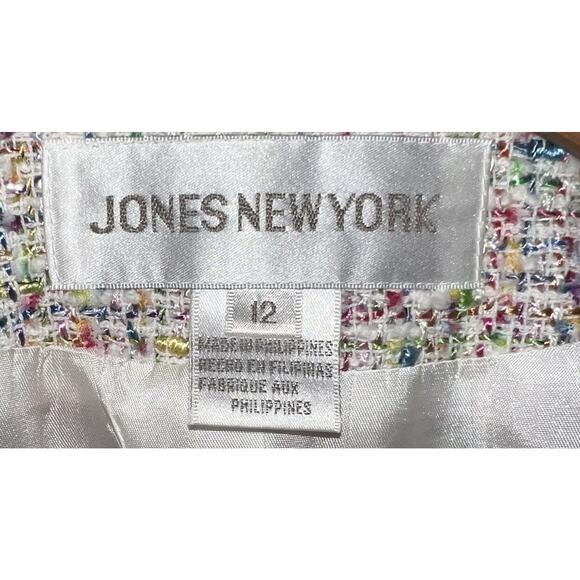 Jones New York Tweed Blazer Colorful Career Jacket Business Casual Size 12 - Picture 7 of 7